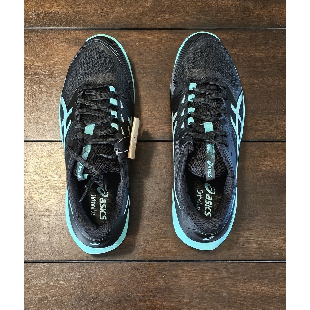 ASICS SOLUTION SPEED FF 4 Sneakers 1041A532 001 Black Aurora Green Mens Size 11 - Picture 4 of 10